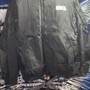Nike x Sacai Double Layer hooded bomber jacket